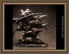 Antoine Framed Paintings - Roger and Angelica on the Hippogriff [detail 1] by Antoine Louis Barye